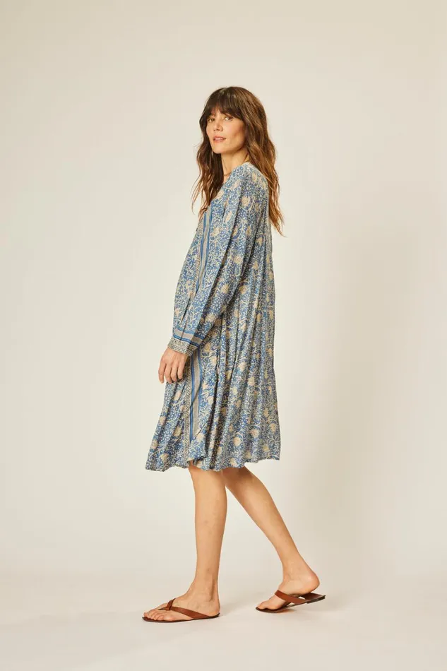 Women Natalie Martin Dresses Fiore Short Dress Water Lily Blue