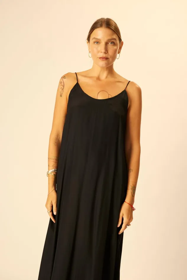 Women Natalie Martin Dresses Heather Maxi Black Silk
