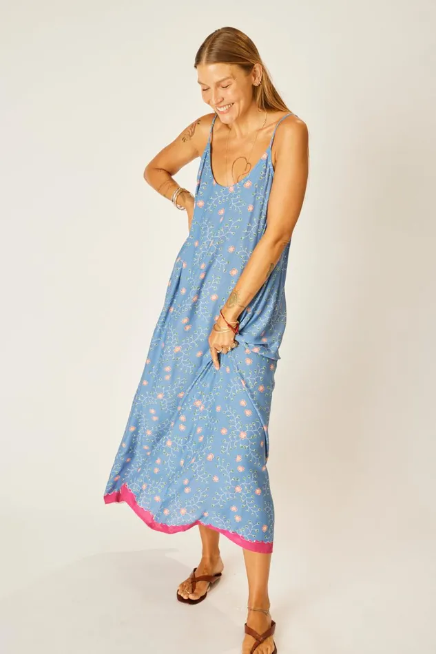 Women Natalie Martin Dresses Heather Maxi Pinwheel Denim