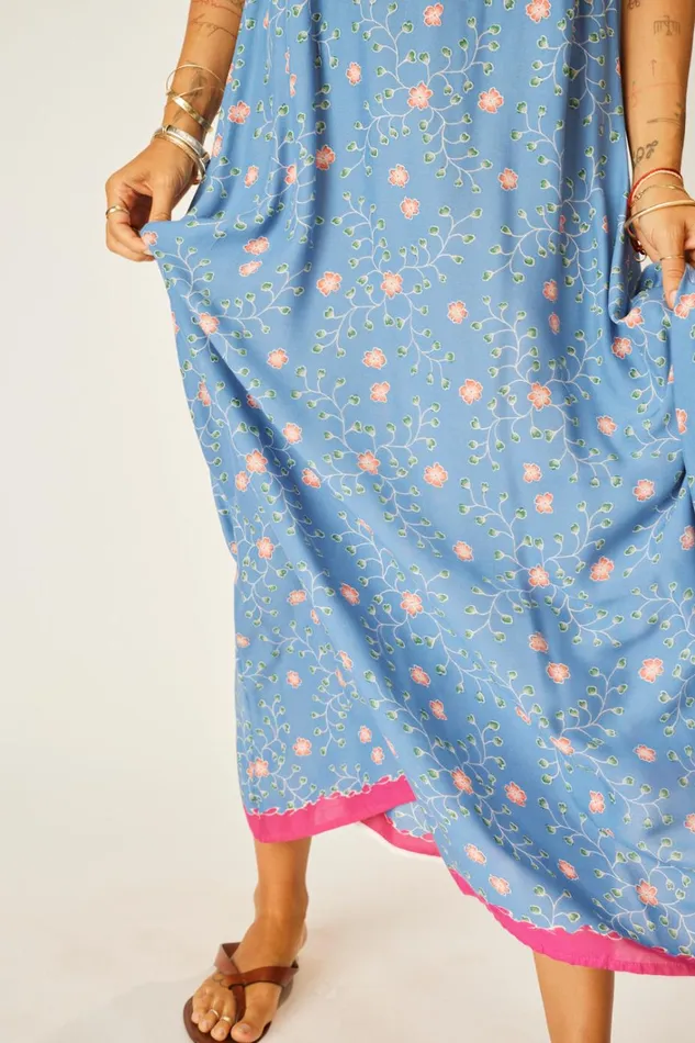 Women Natalie Martin Dresses Heather Maxi Pinwheel Denim