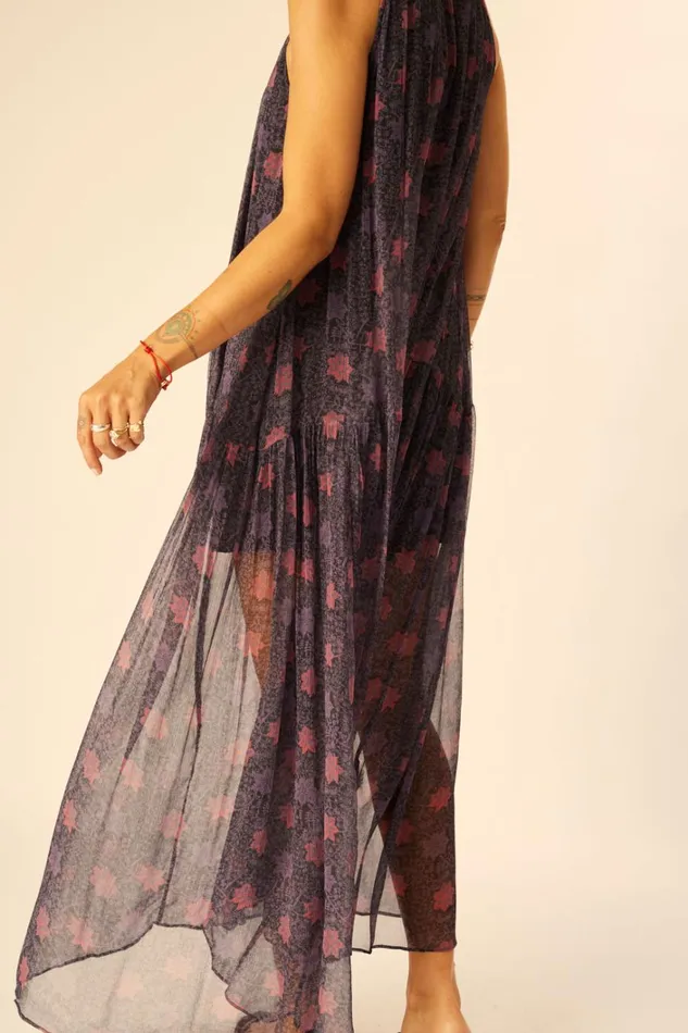 Women Natalie Martin Dresses Indiana Maxi Snowflake Aubergine