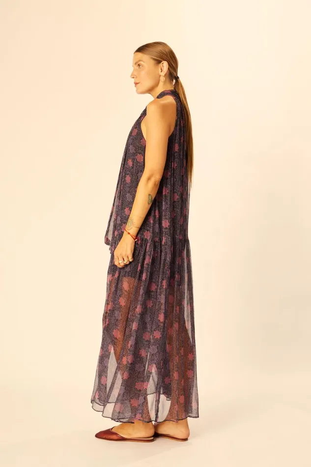 Women Natalie Martin Dresses Indiana Maxi Snowflake Aubergine