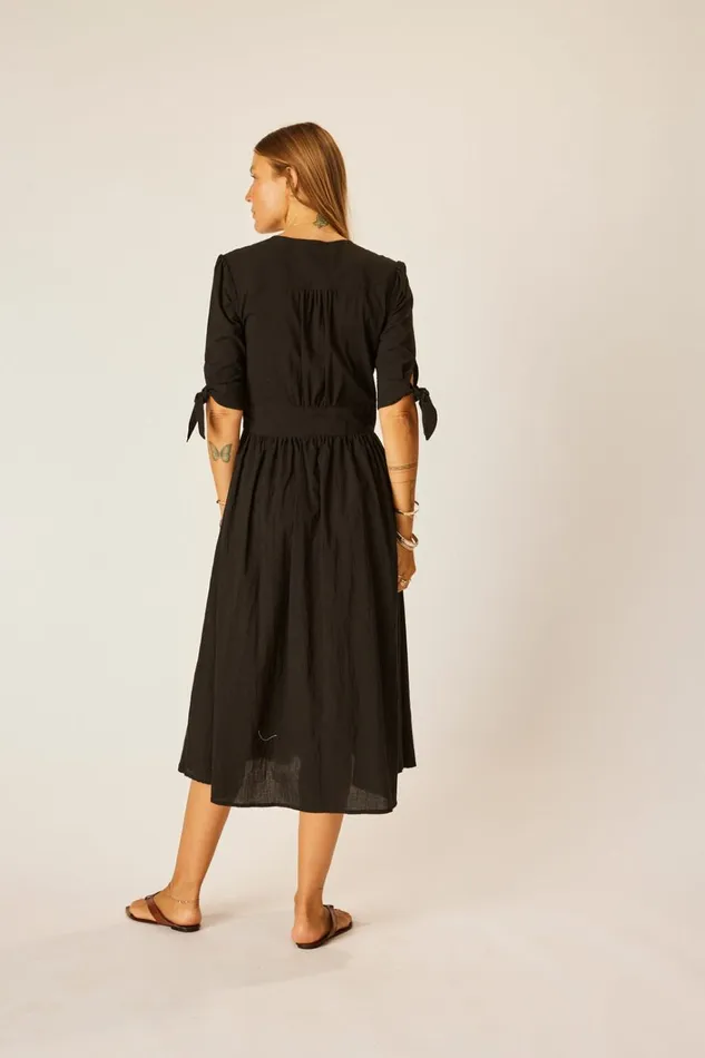 Women Natalie Martin Dresses Layla Dress Black Flat Cotton