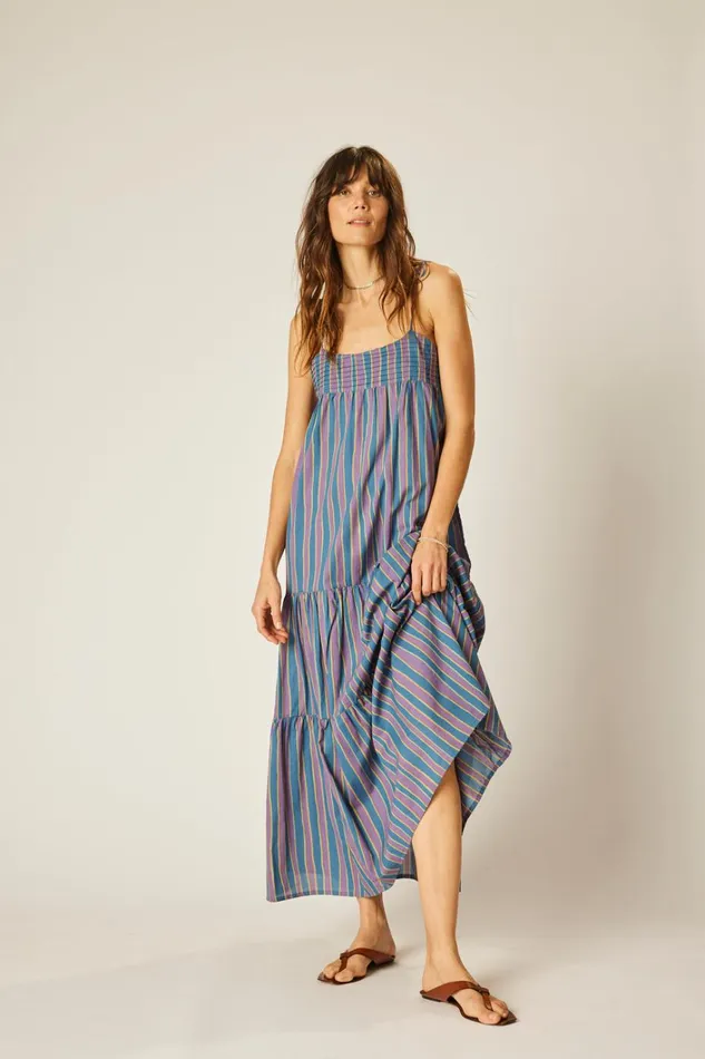 Women Natalie Martin Dresses Melanie Dress Batik Stripe Lavender