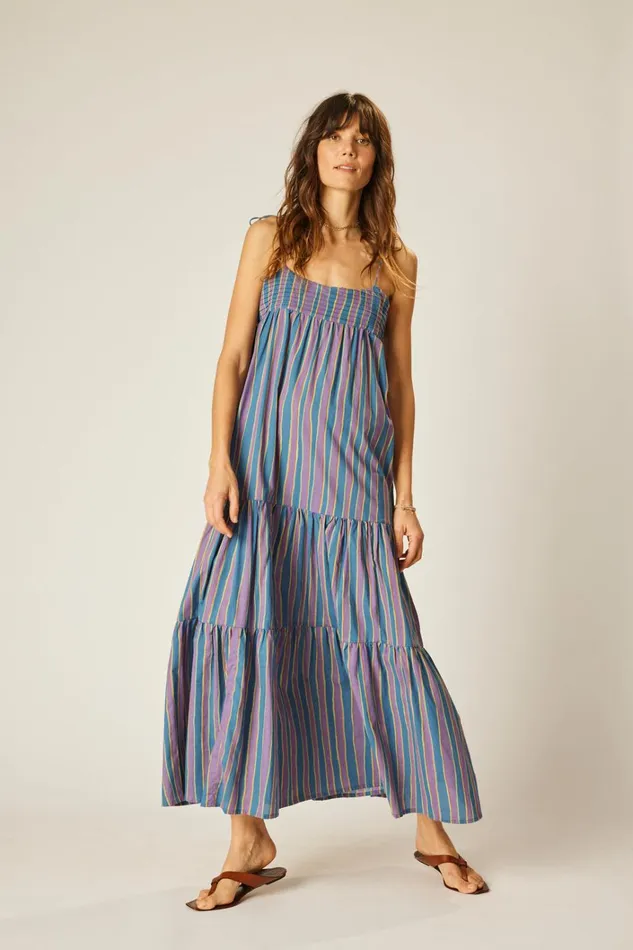 Women Natalie Martin Dresses Melanie Dress Batik Stripe Lavender