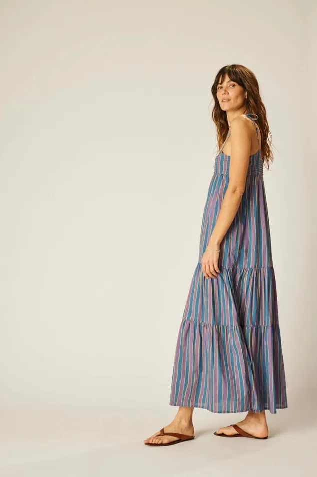 Women Natalie Martin Dresses Melanie Dress Batik Stripe Lavender
