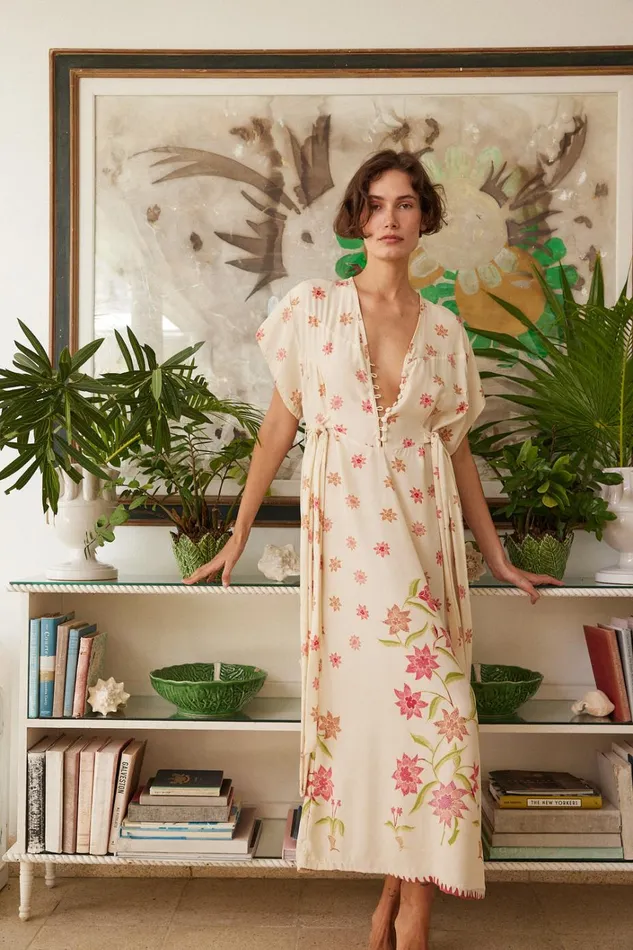 Women Natalie Martin Dresses Monica Dress Starflower Cream