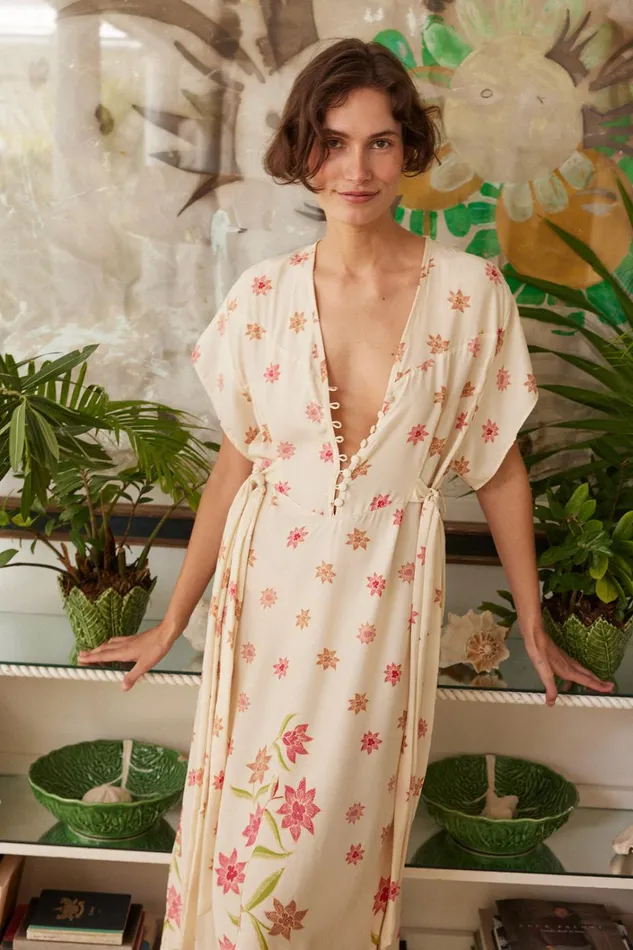 Women Natalie Martin Dresses Monica Dress Starflower Cream Women Natalie Martin Dresses Monica Dress Starflower Cream