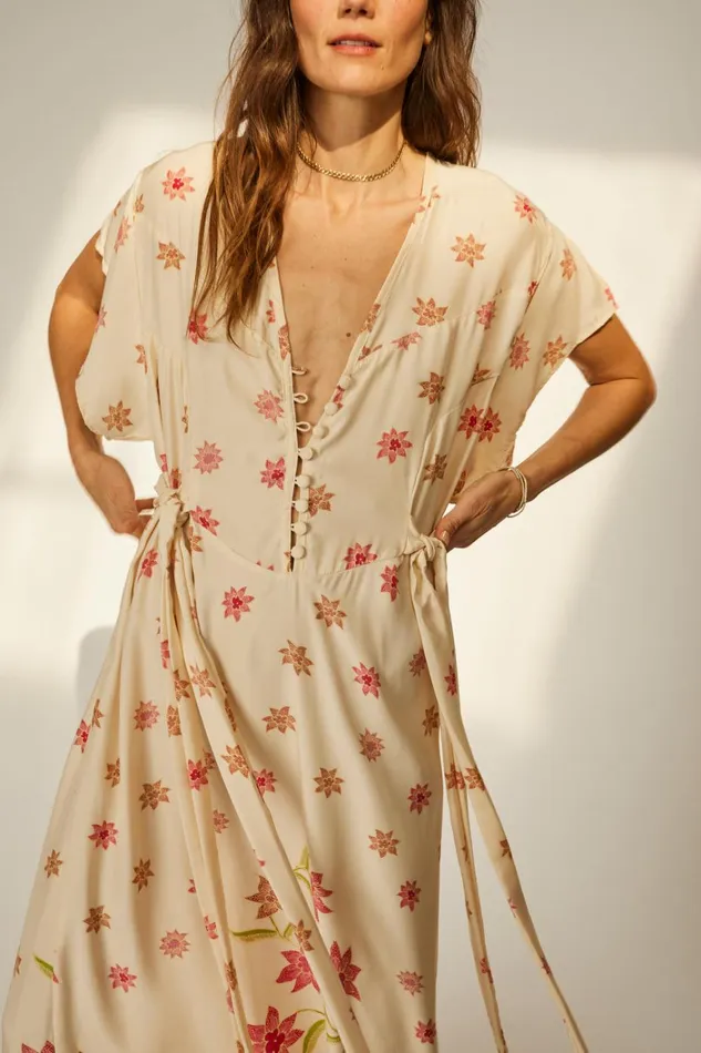 Women Natalie Martin Dresses Monica Dress Starflower Cream Women Natalie Martin Dresses Monica Dress Starflower Cream
