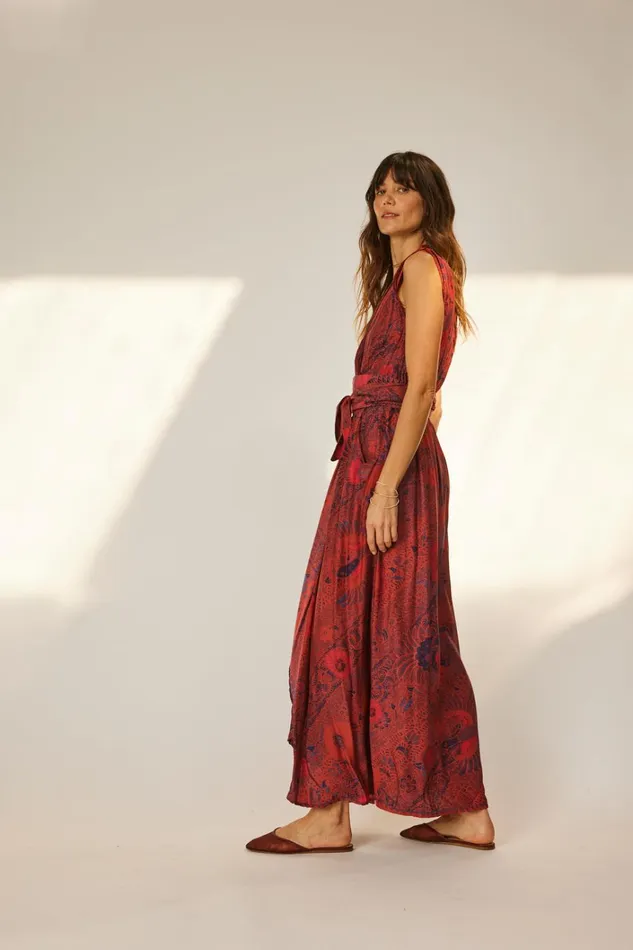 Women Natalie Martin Dresses Nico Sleeveless Maxi Peacock Currant