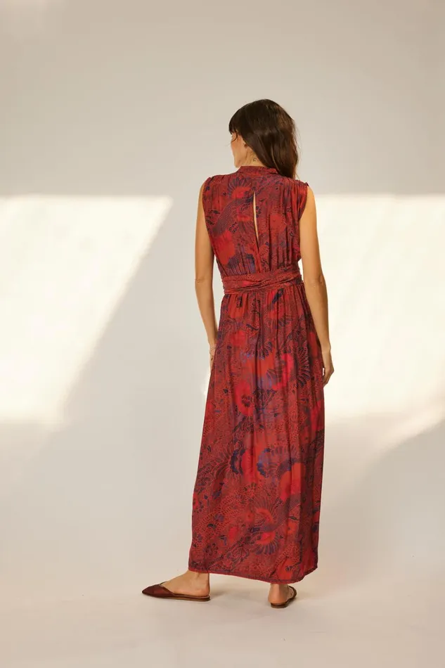 Women Natalie Martin Dresses Nico Sleeveless Maxi Peacock Currant