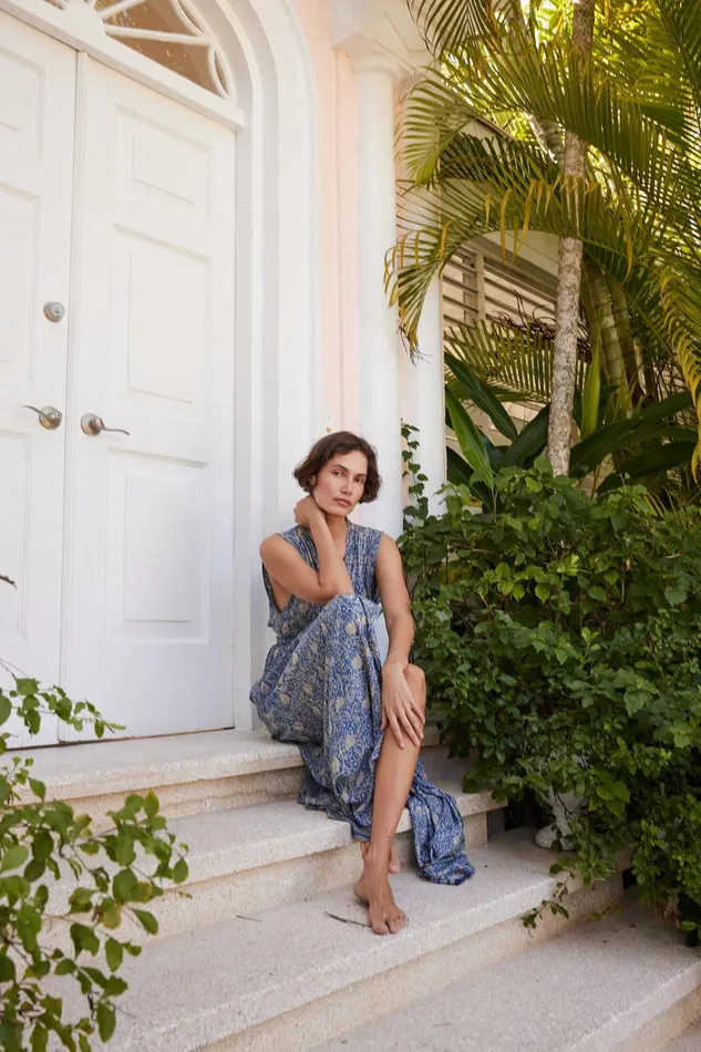 Women Natalie Martin Dresses Nico Sleeveless Maxi Water Lily Blue