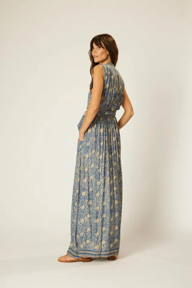 Women Natalie Martin Dresses Nico Sleeveless Maxi Water Lily Blue