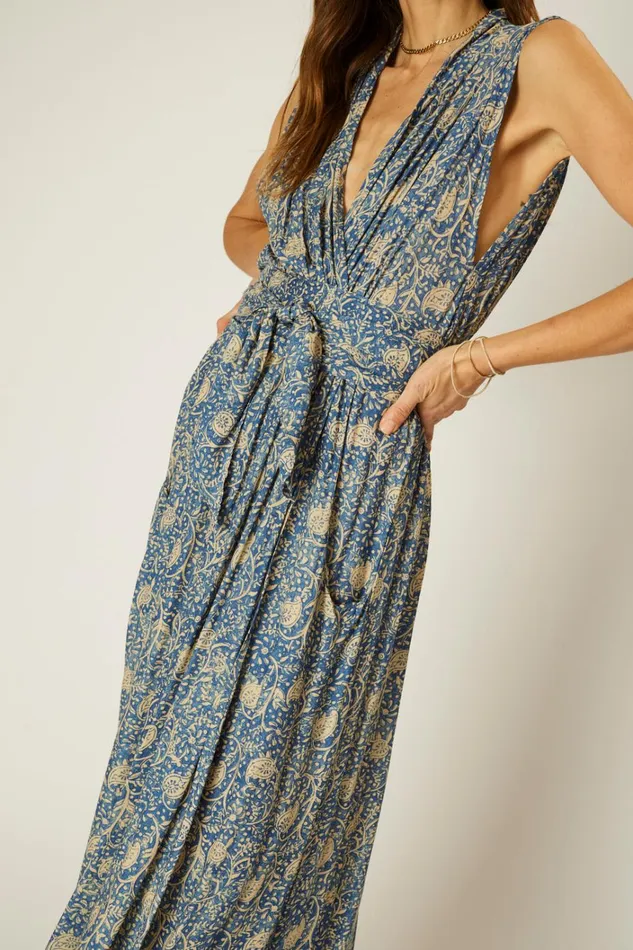 Women Natalie Martin Dresses Nico Sleeveless Maxi Water Lily Blue