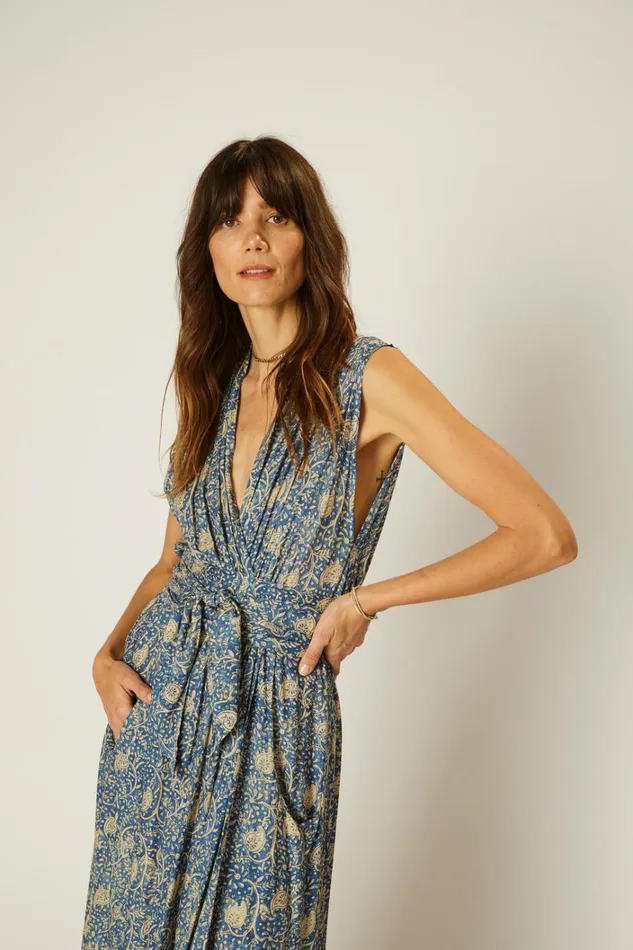 Women Natalie Martin Dresses Nico Sleeveless Maxi Water Lily Blue