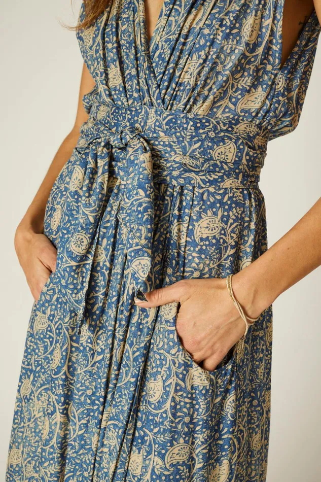 Women Natalie Martin Dresses Nico Sleeveless Maxi Water Lily Blue