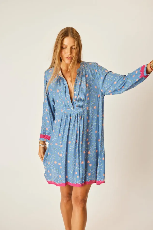 Women Natalie Martin Dresses Sammie Short Dress Pinwheel Denim