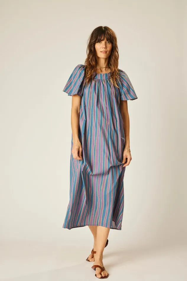 Women Natalie Martin Dresses Sienna Dress Batik Stripe Lavender