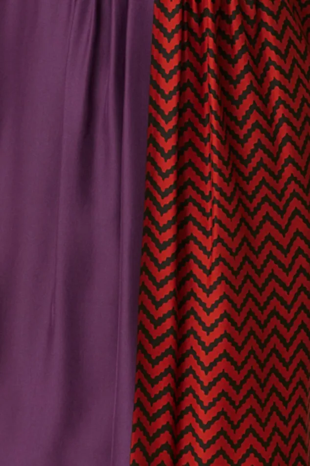 Women Natalie Martin Dresses Tova Maxi Block Zigzag Aubergine