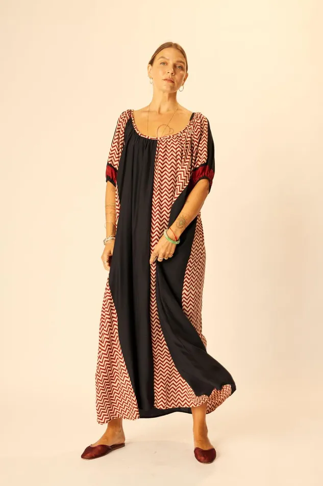 Women Natalie Martin Dresses Vivi Dress Block Zigzag Noire
