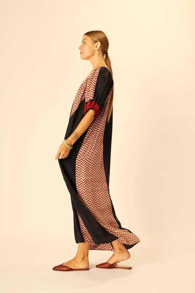 Women Natalie Martin Dresses Vivi Dress Block Zigzag Noire