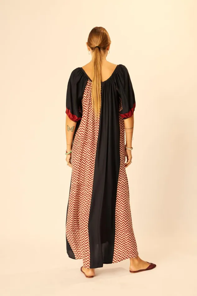 Women Natalie Martin Dresses Vivi Dress Block Zigzag Noire
