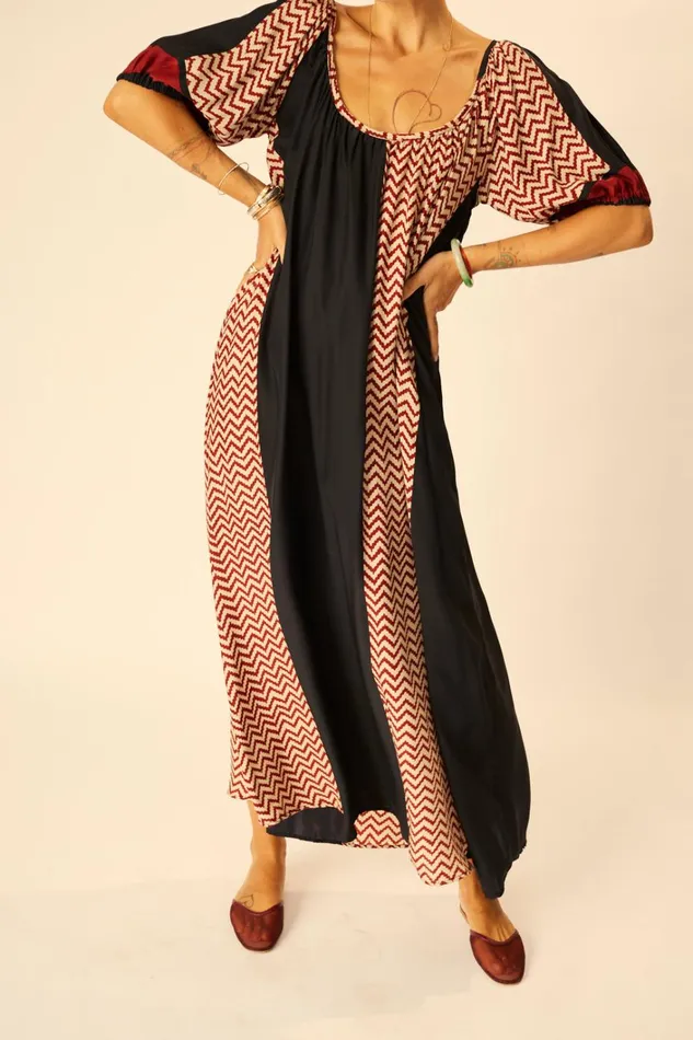 Women Natalie Martin Dresses Vivi Dress Block Zigzag Noire