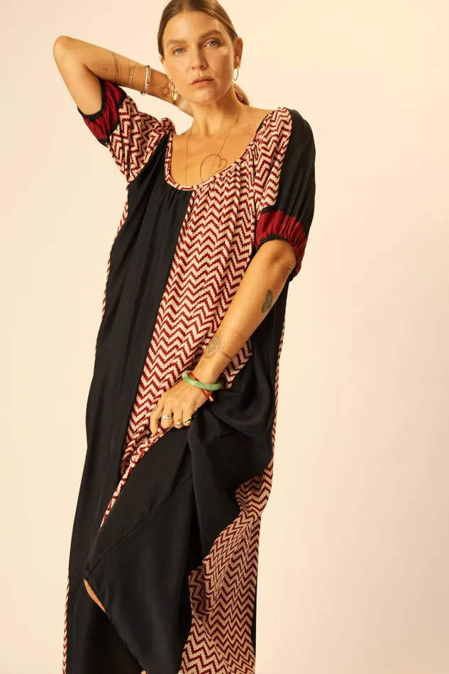 Women Natalie Martin Dresses Vivi Dress Block Zigzag Noire