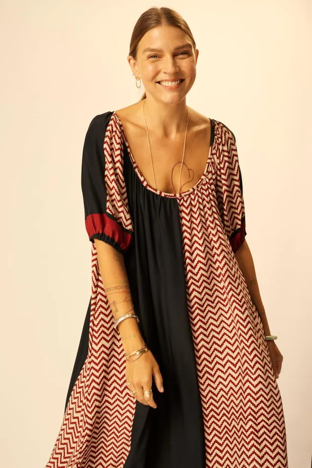 Women Natalie Martin Dresses Vivi Dress Block Zigzag Noire