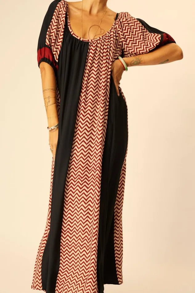Women Natalie Martin Dresses Vivi Dress Block Zigzag Noire