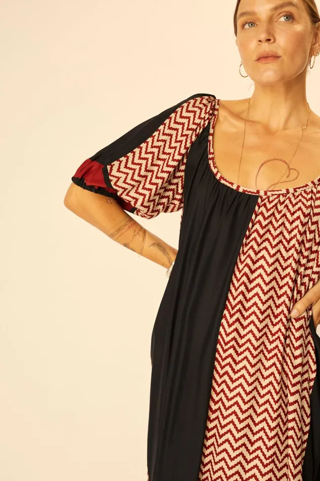 Women Natalie Martin Dresses Vivi Dress Block Zigzag Noire
