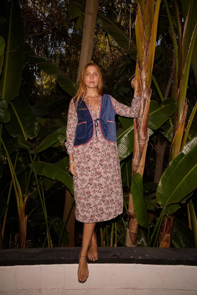 Women Natalie Martin Jackets and Vests Felicity Vest Cotton Velvet Blush Women Natalie Martin Jackets and Vests Felicity Vest Cotton Velvet Blush