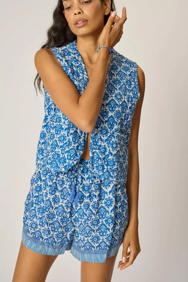 Women Natalie Martin Jackets and Vests Felicity Vest Fleurdelis Blue
