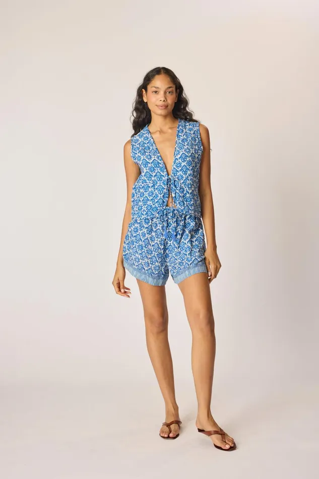 Women Natalie Martin Jackets and Vests Felicity Vest Fleurdelis Blue