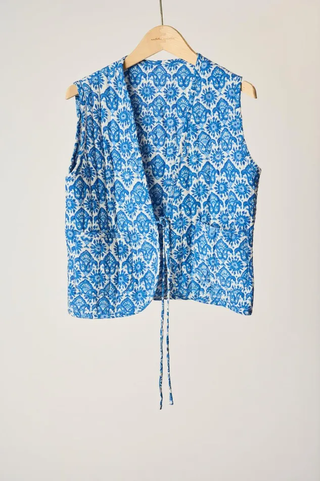Women Natalie Martin Jackets and Vests Felicity Vest Fleurdelis Blue