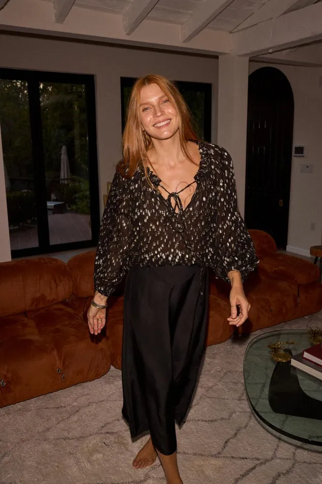 Women Natalie Martin Tops Ashley Top Metallic Chiffon