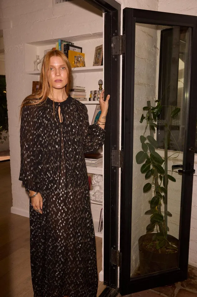 Women Natalie Martin Tops Elise Top Metallic Chiffon