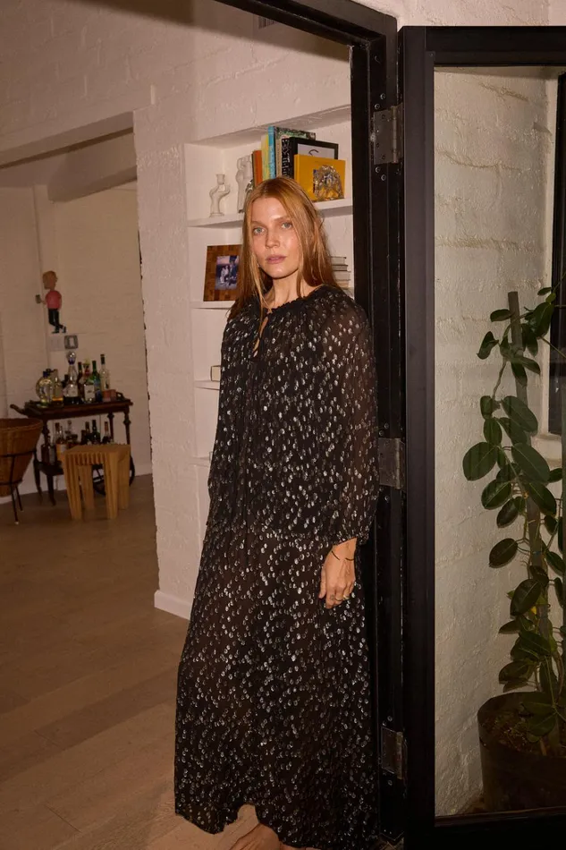 Women Natalie Martin Tops Elise Top Metallic Chiffon