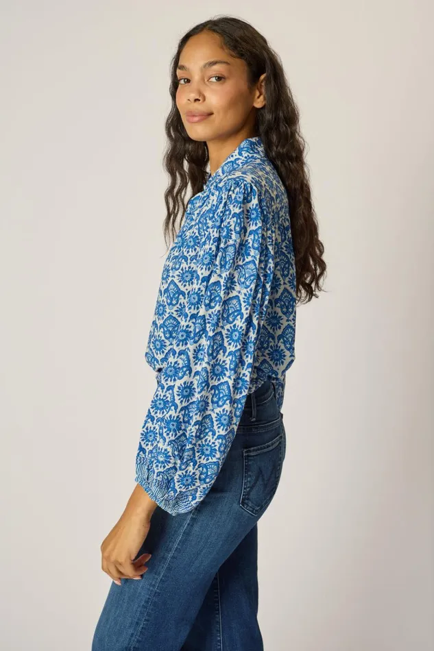 Women Natalie Martin Tops Iris Top Fleurdelis Blue Women Natalie Martin Tops Iris Top Fleurdelis Blue