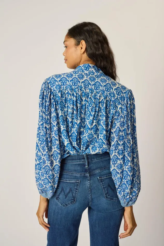 Women Natalie Martin Tops Iris Top Fleurdelis Blue Women Natalie Martin Tops Iris Top Fleurdelis Blue