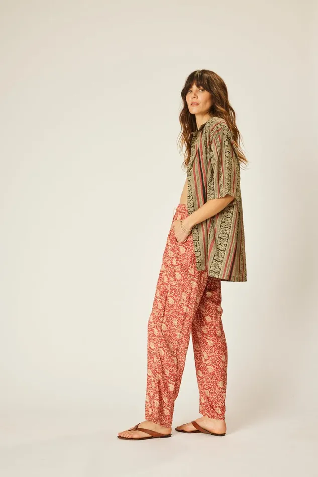 Women Natalie Martin Tops Kevin Shirt Unisex Paisley Stripe Black