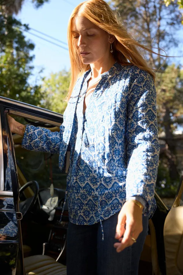 Women Natalie Martin Tops Saskia Jacket Fleurdelis Blue