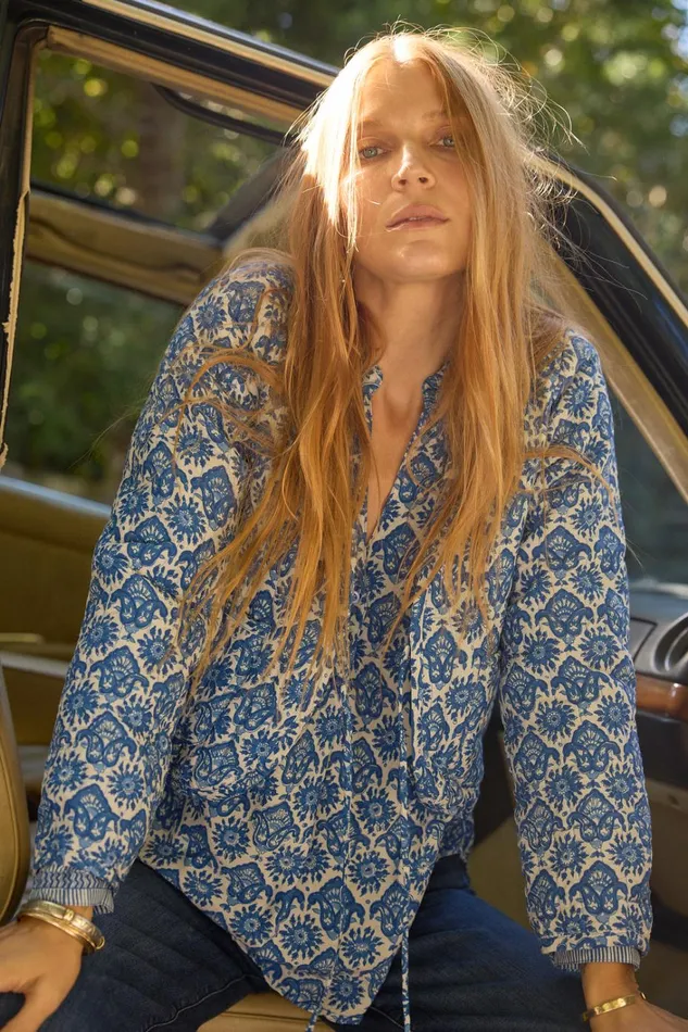 Women Natalie Martin Tops Saskia Jacket Fleurdelis Blue