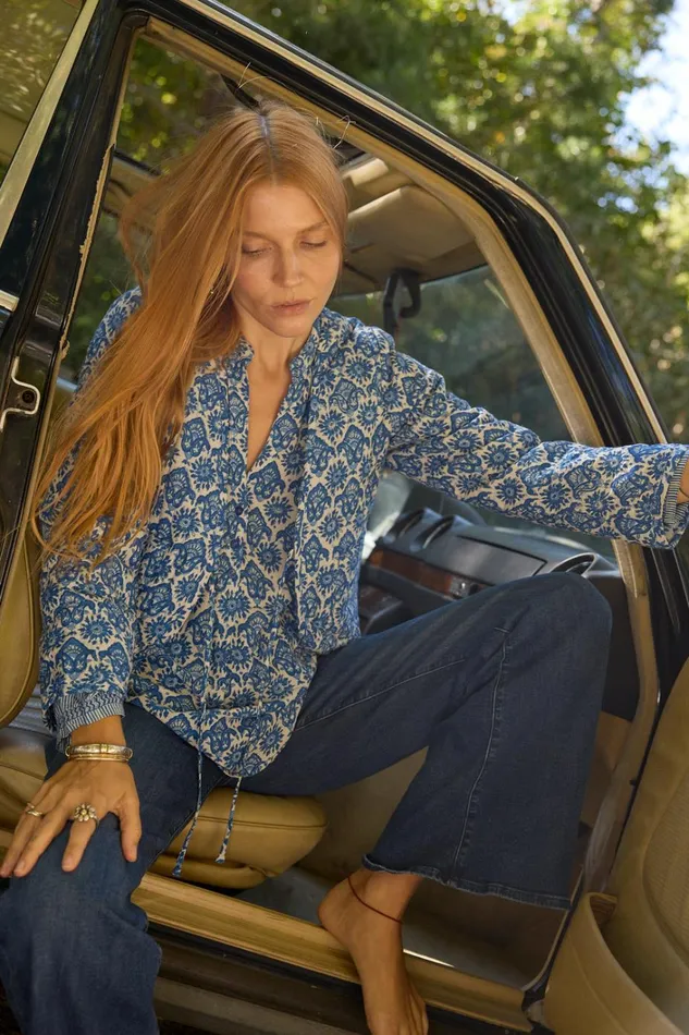 Women Natalie Martin Tops Saskia Jacket Fleurdelis Blue