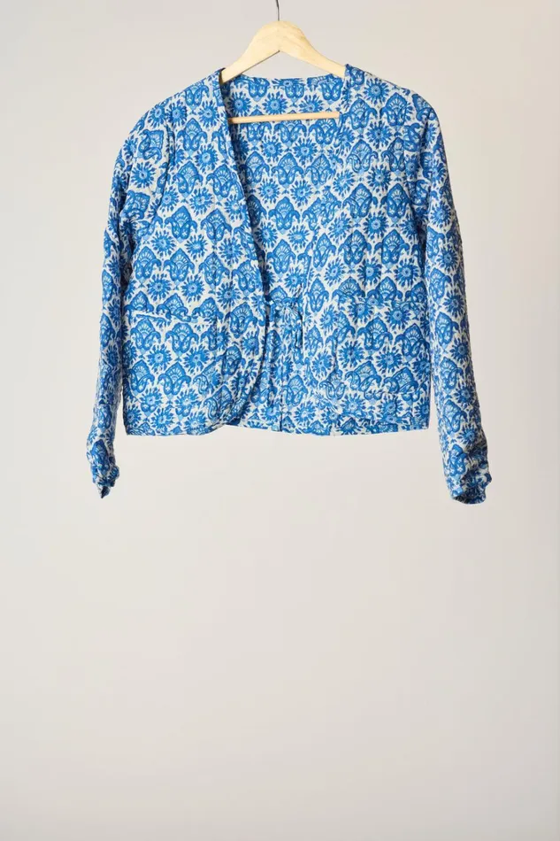 Women Natalie Martin Tops Saskia Jacket Fleurdelis Blue