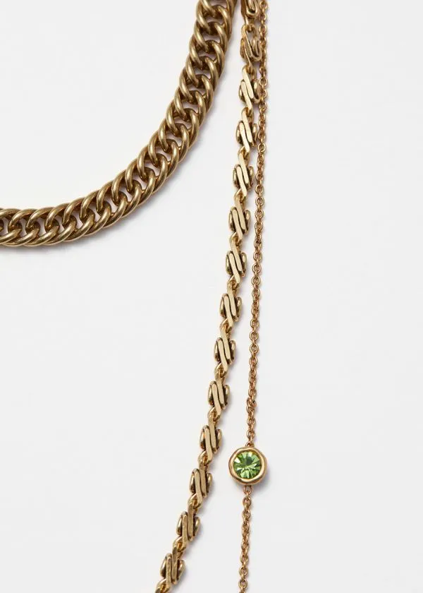 Women Necklaces and Other Stories Layered Chain Necklace Gold