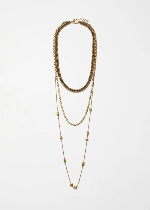 Women Necklaces and Other Stories Layered Chain Necklace Gold