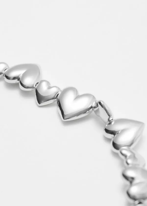 Women Necklaces and Other Stories Short Heart Necklace Silver