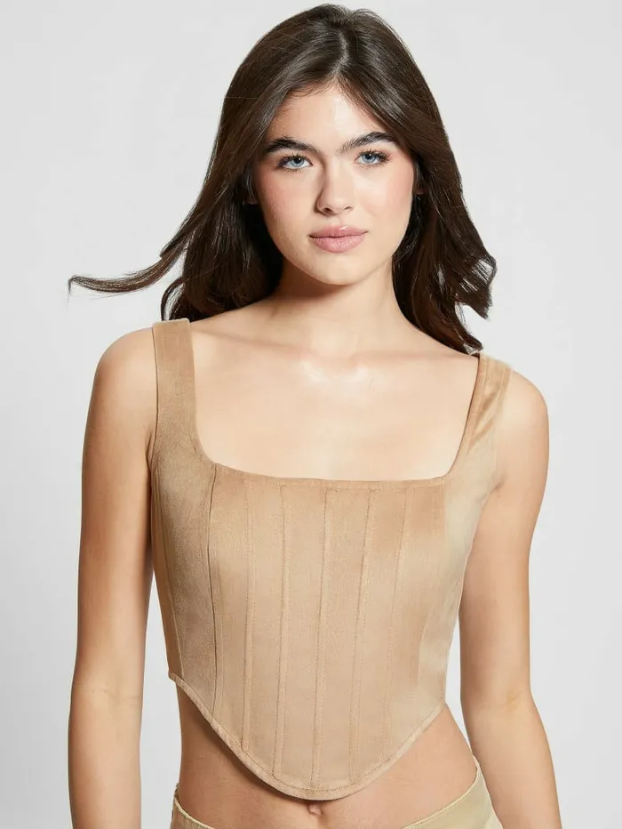 Women Oriola Crop Top Wet Sand Tops GUESS