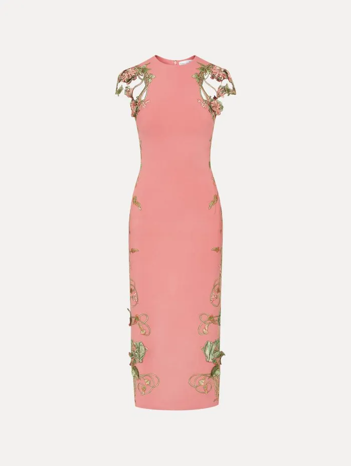 Women Oscar De La Renta Dresses Art Nouveau Pencil Dress Rouge